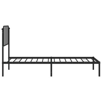 Bedframe met hoofdbord metaal zwart 90x190 cm 6