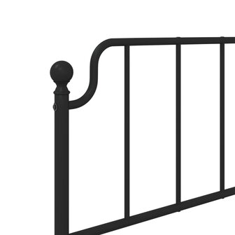 Bedframe met hoofdbord metaal zwart 90x190 cm 8