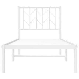 Bedframe met hoofdbord metaal wit 75 x 190 cm 5
