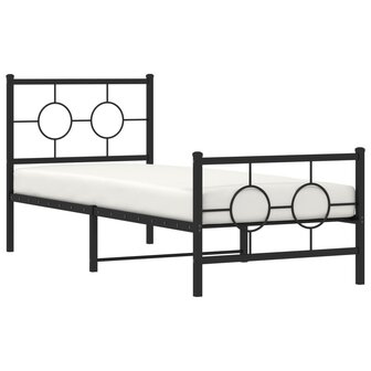 Bedframe met hoofd- en voeteneinde metaal zwart 75x190 cm 4