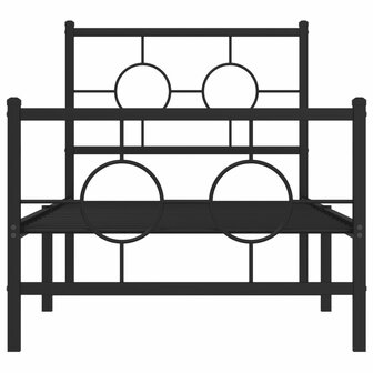 Bedframe met hoofd- en voeteneinde metaal zwart 75x190 cm 5