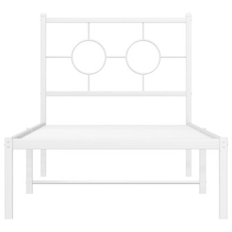 Bedframe met hoofdbord metaal wit 75 x 190 cm 5