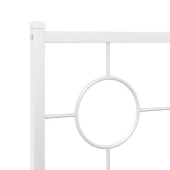 Bedframe met hoofdbord metaal wit 90x190 cm 8