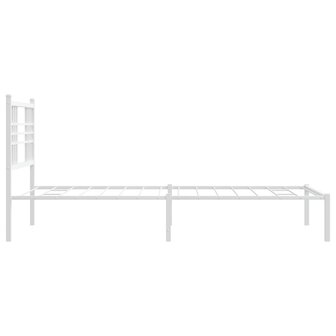 Bedframe met hoofdbord metaal wit 90x190 cm 5