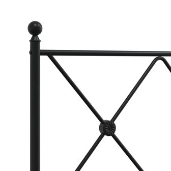 Bedframe met hoofdbord metaal zwart 75x190 cm 7