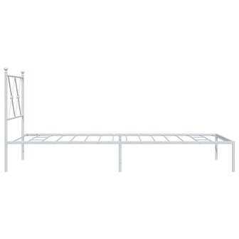 Bedframe met hoofdbord metaal wit 90x190 cm 5