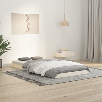 Bedframe massief grenenhout wit 90x190 cm 1