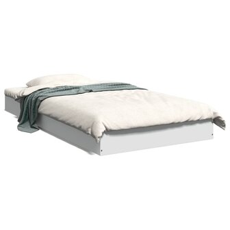Bedframe bewerkt hout wit 100x200 cm 1