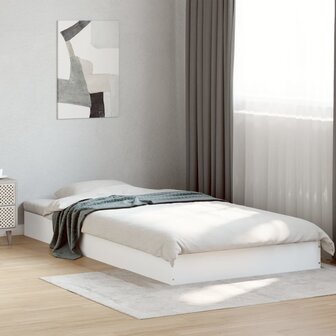 Bedframe bewerkt hout wit 100x200 cm 3