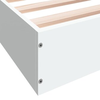Bedframe bewerkt hout wit 100x200 cm 8