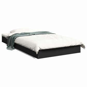 Bedframe bewerkt hout zwart 100x200 cm 1