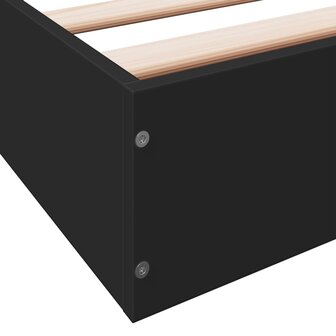 Bedframe bewerkt hout zwart 100x200 cm 8