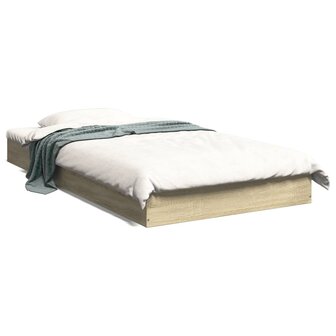 Bedframe bewerkt hout sonoma eikenkleurig 100x200 cm 1