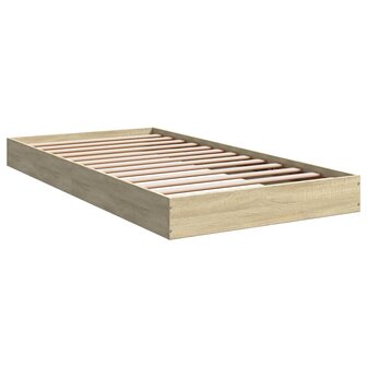 Bedframe bewerkt hout sonoma eikenkleurig 100x200 cm 2