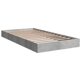 Bedframe bewerkt hout betongrijs 100x200 cm 2