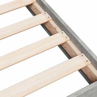 Bedframe bewerkt hout betongrijs 100x200 cm 7
