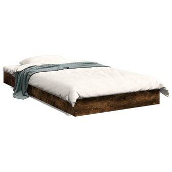 Bedframe bewerkt hout gerookt eikenkleurig 100x200 cm 1