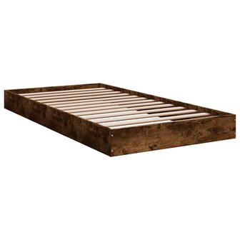 Bedframe bewerkt hout gerookt eikenkleurig 100x200 cm 2