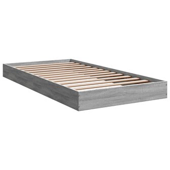 Bedframe bewerkt hout grijs sonoma eikenkleurig 100x200 cm 2