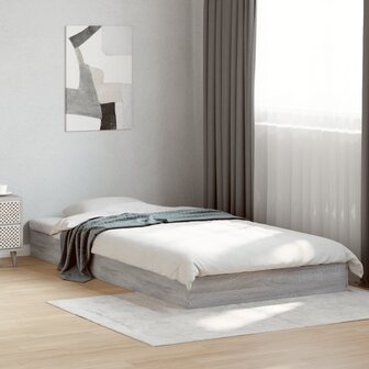 Bedframe bewerkt hout grijs sonoma eikenkleurig 100x200 cm 3