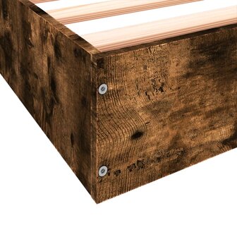 Bedframe bewerkt hout gerookt eikenkleurig 90x190 cm 8