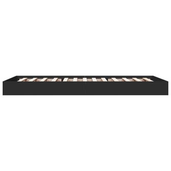 Bedframe bewerkt hout zwart 75x190 cm 5