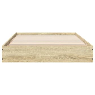 Bedframe bewerkt hout sonoma eikenkleurig 75x190 cm 4