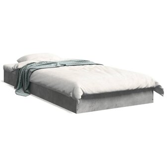 Bedframe bewerkt hout betongrijs 75x190 cm 1