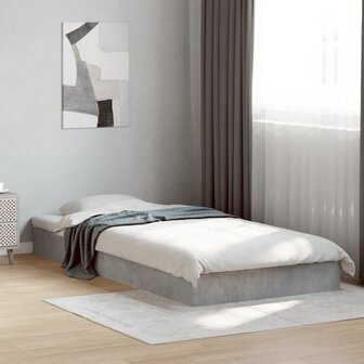 Bedframe bewerkt hout betongrijs 75x190 cm 3