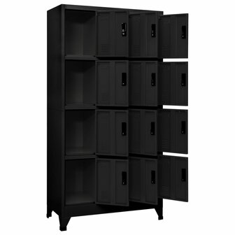 Lockerkast 90x45x180 cm staal zwart 3