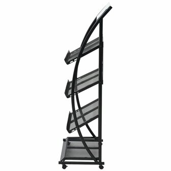 Tijdschriftenrek zwart en wit 47x40x134 cm A4 2