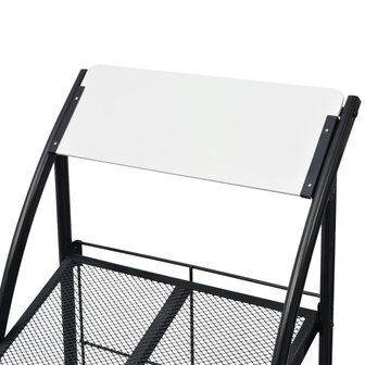Tijdschriftenrek zwart en wit 47x40x134 cm A4 4