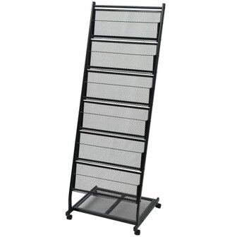 Tijdschriftenrek zwart 47,5x43x133 cm A4 1