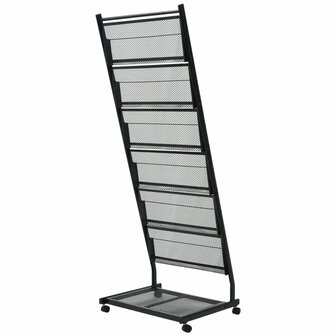 Tijdschriftenrek zwart 47,5x43x133 cm A4 3