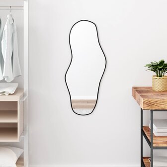 Wandspiegel 80x35 cm zwart 1
