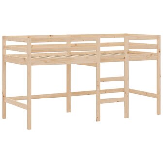 Kinderhoogslaper met gordijnen 90x200 cm grenenhout roze 9