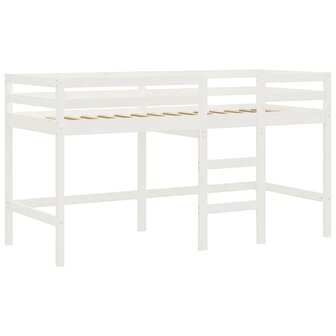 Kinderhoogslaper met gordijnen 90x190 cm grenenhout roze 9