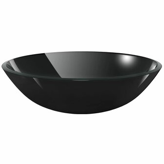 Wasbak gehard glas 42 cm zwart 2