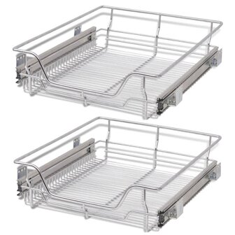 Draadmanden uittrekbaar 2 st 500 mm zilverkleurig 2