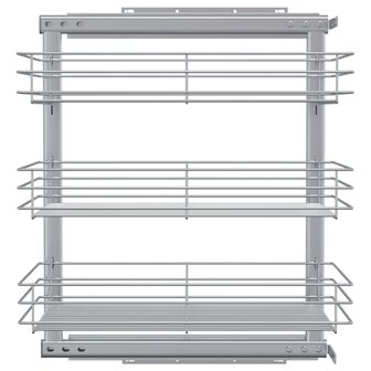 Draadmand keuken uittrekbaar 3-laags 47x35x56 cm zilverkleurig 4