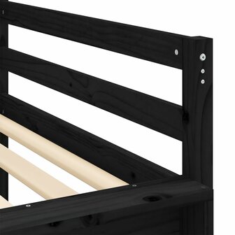 Kinderhoogslaper met gordijnen 90x190 cm grenenhout wit zwart 11