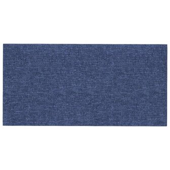 Wandpanelen 12 st 0,54 m&sup2; 30x15 cm stof blauw 3