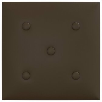 Wandpanelen 12 st 1,08 m&sup2; 30x30 cm kunstleer bruin 5