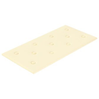 Wandpanelen 12 st 2,16 m&sup2; 60x30 cm kunstleer cr&egrave;mekleurig 3