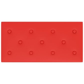 Wandpanelen 12 st 2,16 m&sup2; 60x30 cm kunstleer rood 5