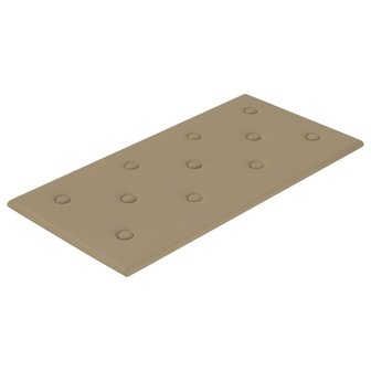 Wandpanelen 12 st 2,16 m&sup2; 60 x 30 cm kunstleer cappuccinokleur 3