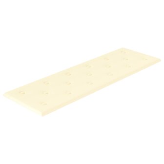 Wandpanelen 12 st 3,24 m&sup2; 90x30 cm kunstleer cr&egrave;mekleurig 3