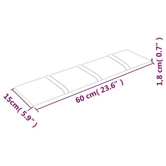 Wandpanelen 12 st 1,08 m&sup2; 60x15 cm stof donkergrijs 8