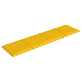 Wandpanelen 12 st 1,08 m&sup2; 60x15 cm fluweel geel 4