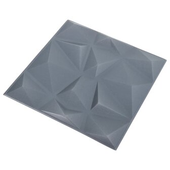 48 st Wandpanelen 3D diamant 12 m&sup2; 50x50 cm grijs 4